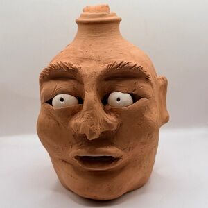 Appalachian Folk Art Face Jug - Handcrafted Signed Sid Luck  2003 Weird Wild 6”